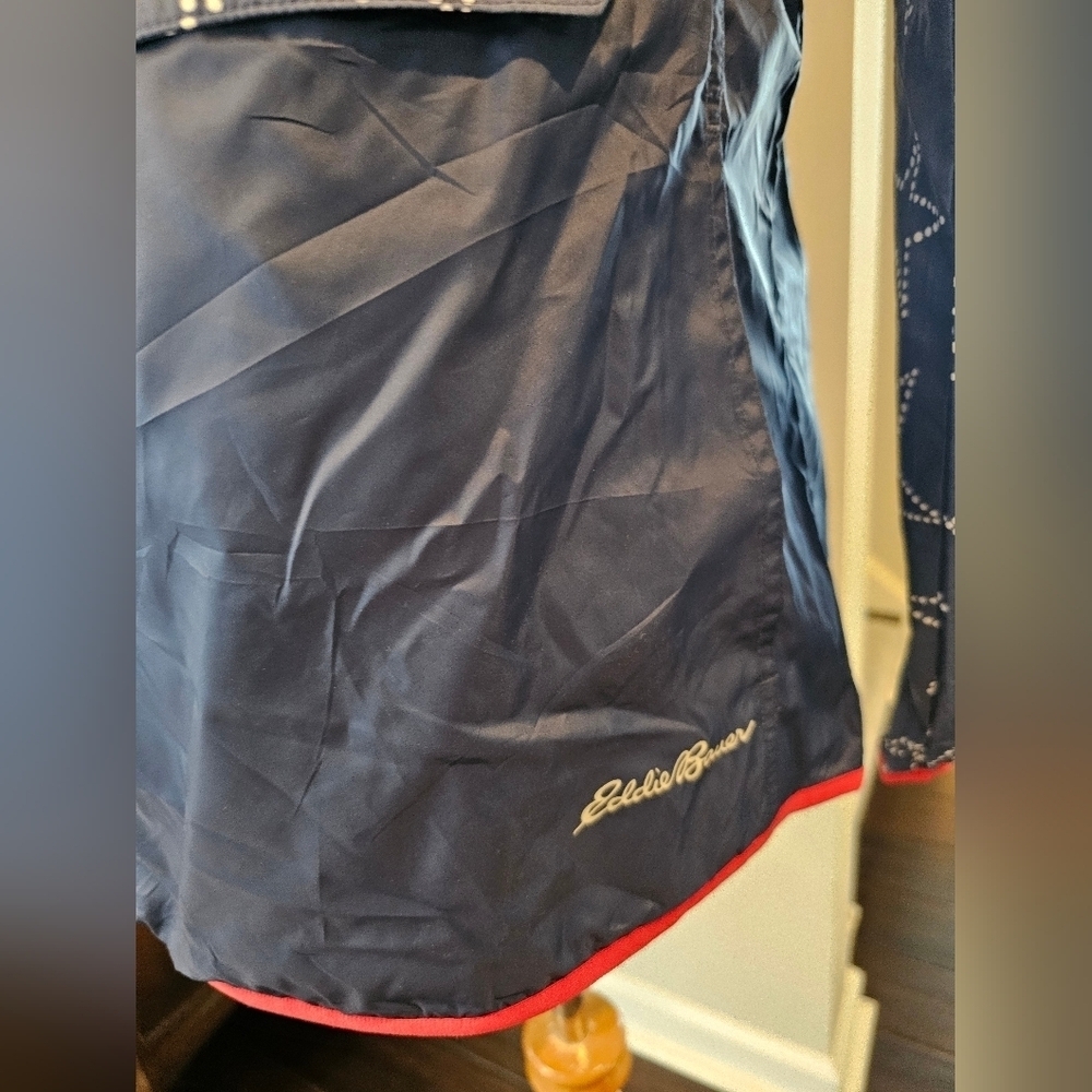 Eddie Bauer Women's Size Medium Anorak Rain Pullover Packable Lightweight Star - Picture 4 of 12
